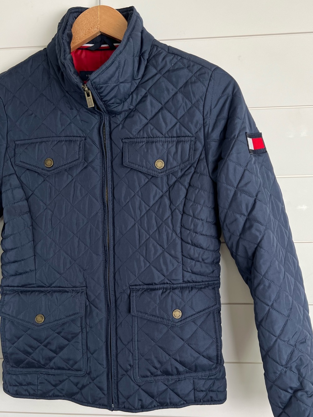Tommy Hilfiger Quilted Jacket Sky Captain Womens XS Navy Lightweight  Outerwear